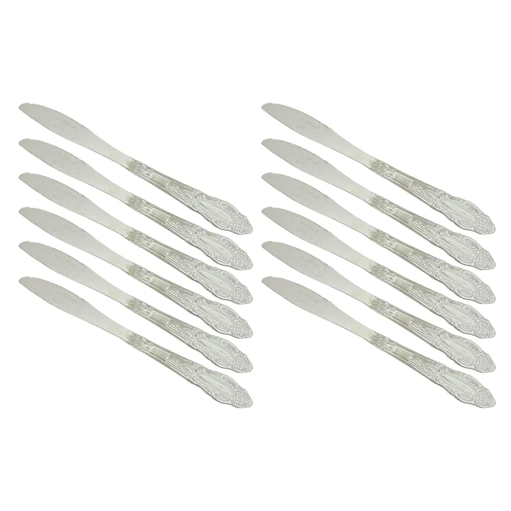 12 Piece Dinner Knives Stainless Steel Butter Knife Silverware Dessert Tableware