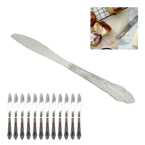 12 Piece Dinner Knives Stainless Steel Butter Knife Silverware Dessert Tableware