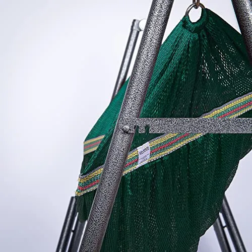 2 in 1 Hammock and Swinging Chair with Collapsible Steel Stand 450 lbs Capacity- Carrying Case, Portable & Adjustable, Perfect for Camping Beach Summer Patio, EZ Daze Foldable Hammock with Stand-GREEN