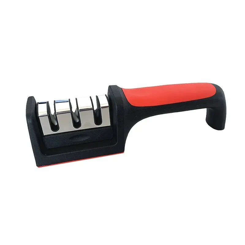 3 4 Segment Knife Sharpener Multi Functional Hand Held Tool for Kitchen Black Sharpening Stone