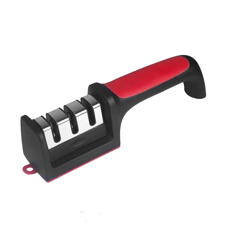 3 4 Segment Knife Sharpener Multi Functional Hand Held Tool for Kitchen Black Sharpening Stone