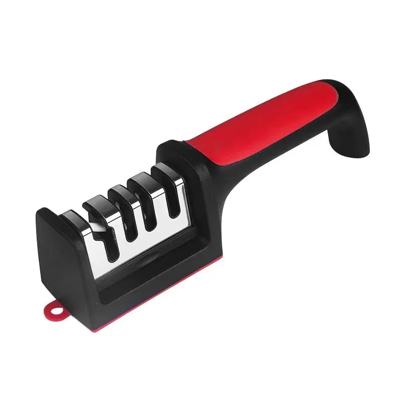 3 4 Segment Knife Sharpener Multi Functional Hand Held Tool for Kitchen Black Sharpening Stone