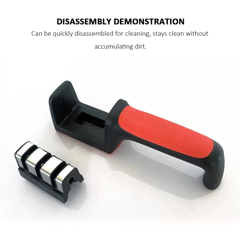 3 4 Segment Knife Sharpener Multi Functional Hand Held Tool for Kitchen Black Sharpening Stone