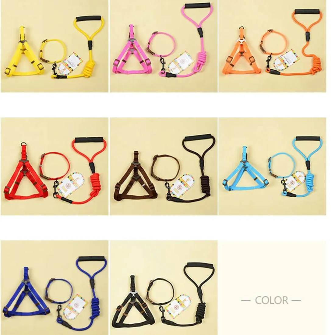 3 Piece Pet Collar Harness & Leash Set S 8Kg Max