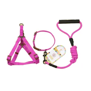 3 Piece Pet Collar Harness & Leash Set S 8Kg Max