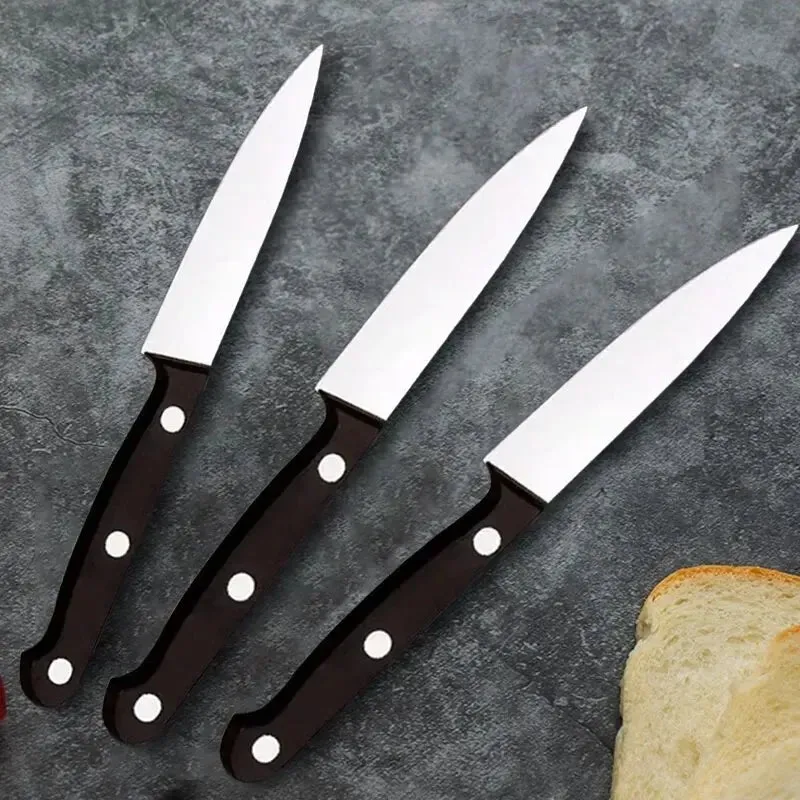 6 Pack Black Fruit Knife Professional Chef Knife for Peeling Anti Rust and Anti Stick Portable Kitchen Utensil