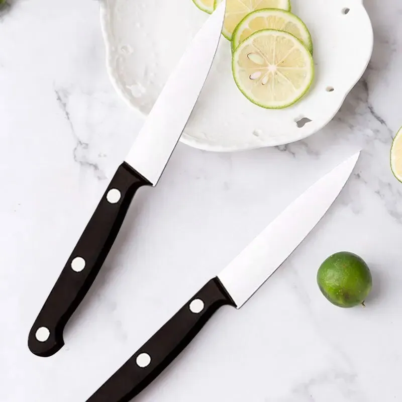 6 Pack Black Fruit Knife Professional Chef Knife for Peeling Anti Rust and Anti Stick Portable Kitchen Utensil