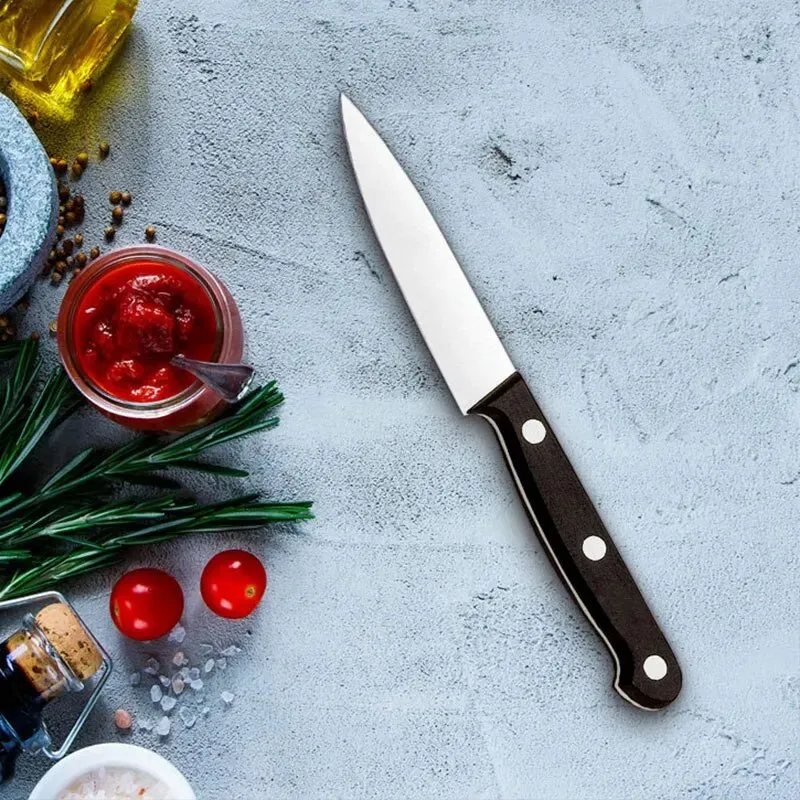 6 Pack Black Fruit Knife Professional Chef Knife for Peeling Anti Rust and Anti Stick Portable Kitchen Utensil