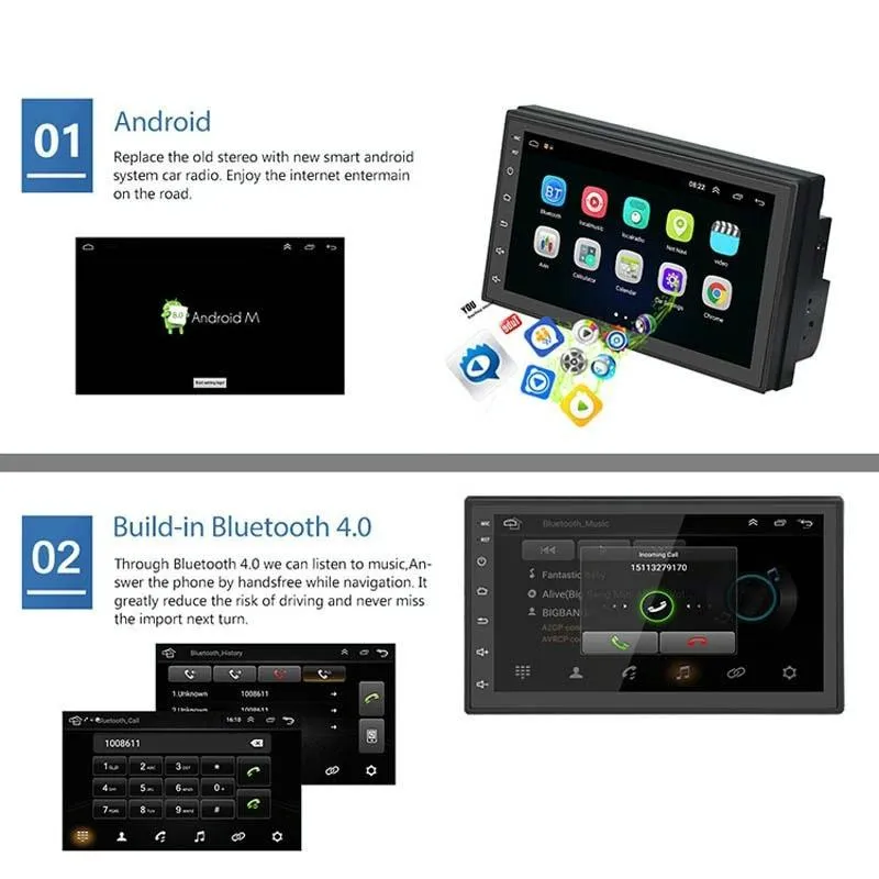 7 Inch Android Navigation Wifi Car Mp5 Player 1   32G Gps Bluetooth 2.5D Screen Standard   8 Lights Camera