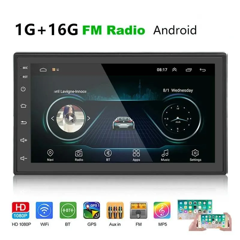 7 Inch Android Navigation Wifi Car Mp5 Player 1   32G Gps Bluetooth 2.5D Screen Standard   8 Lights Camera