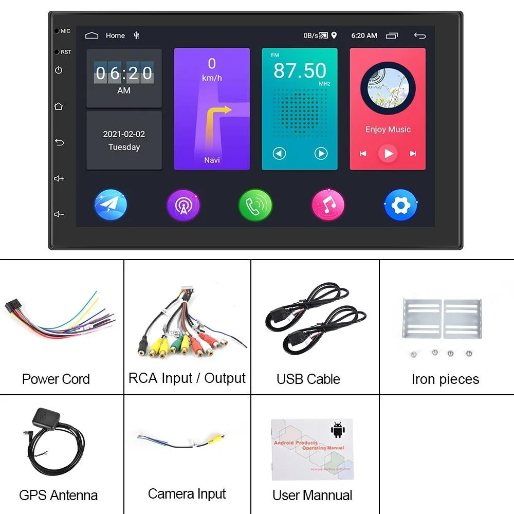 7 Inch Android Wifi Car Navigation Reversing Video Player - 2   32G