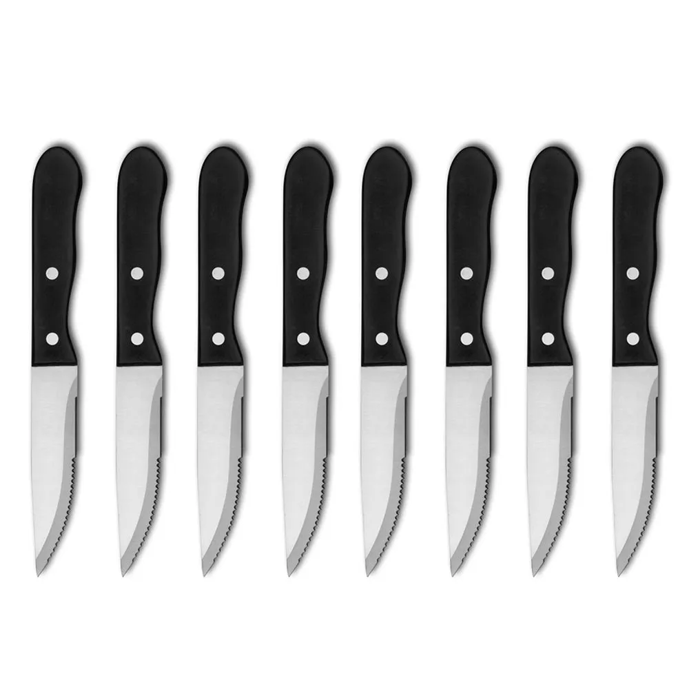 8 PC Set Steak Knives Stainless Steel Serrated Professional Kitchen Knife Sharp