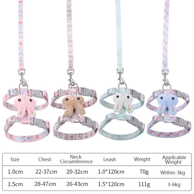 Adjustable Anti Breakaway Cat Leash Large 3 6Kg Rabbit Head Design Pink