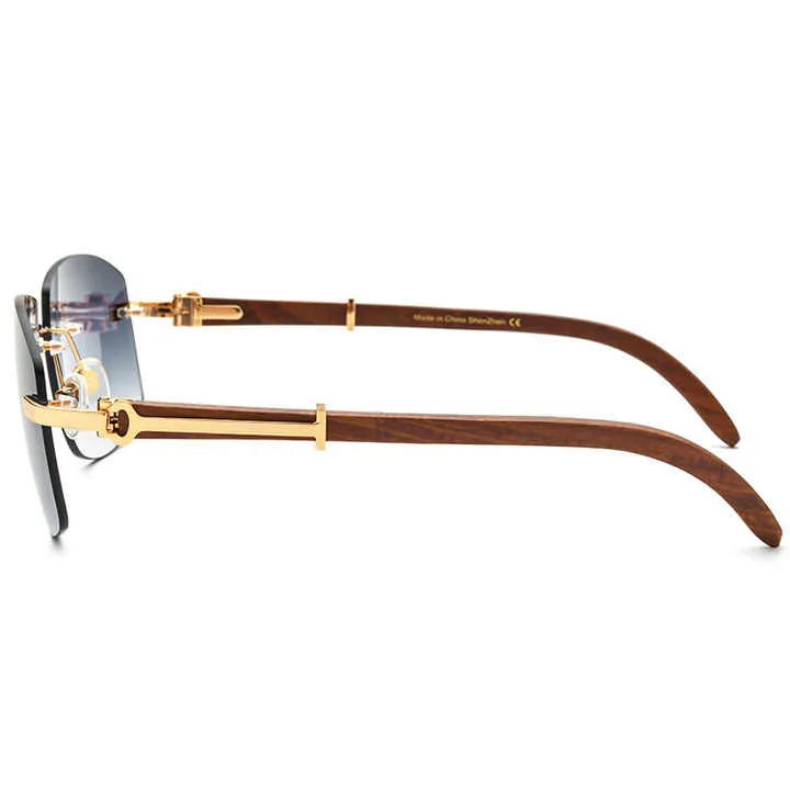 &nbsp;Wood Metal Sunglasses Handmade-نظارة شمسية