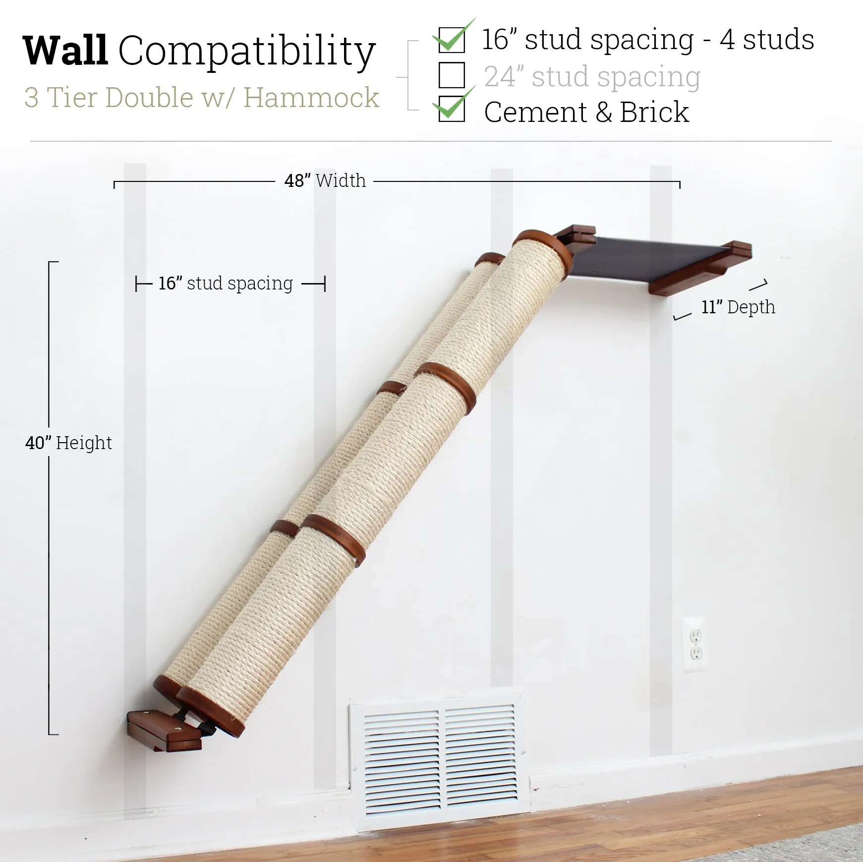 Angled Cat Scratcher Ramp (Cat Wall Scratchers)