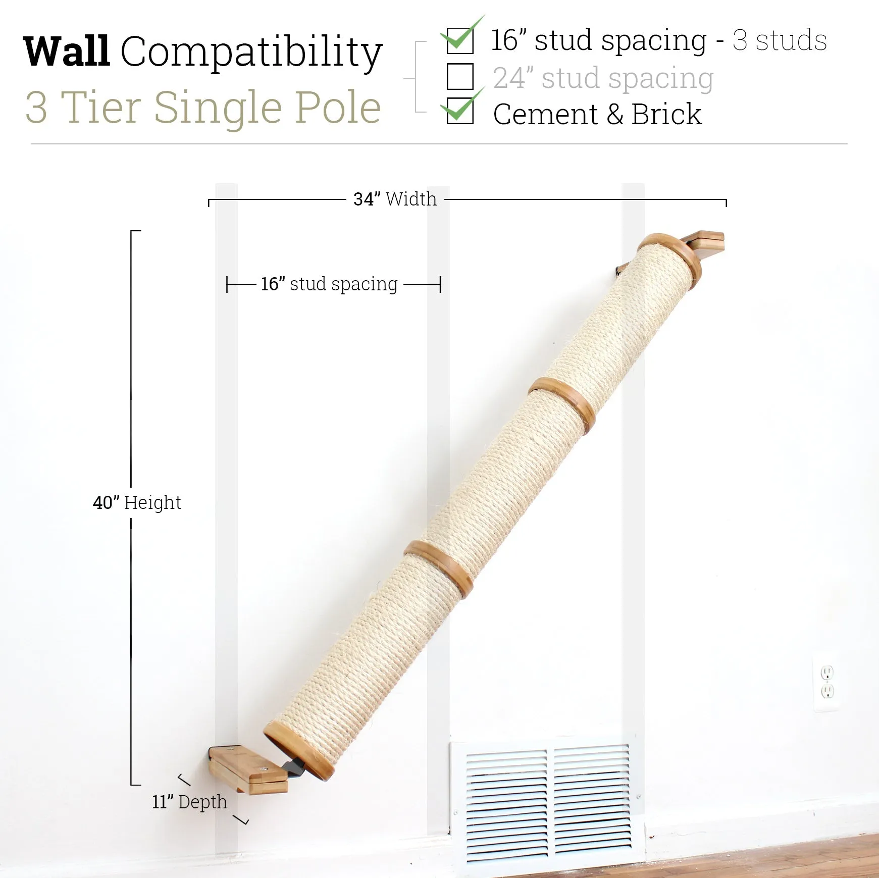 Angled Cat Scratcher Ramp (Cat Wall Scratchers)