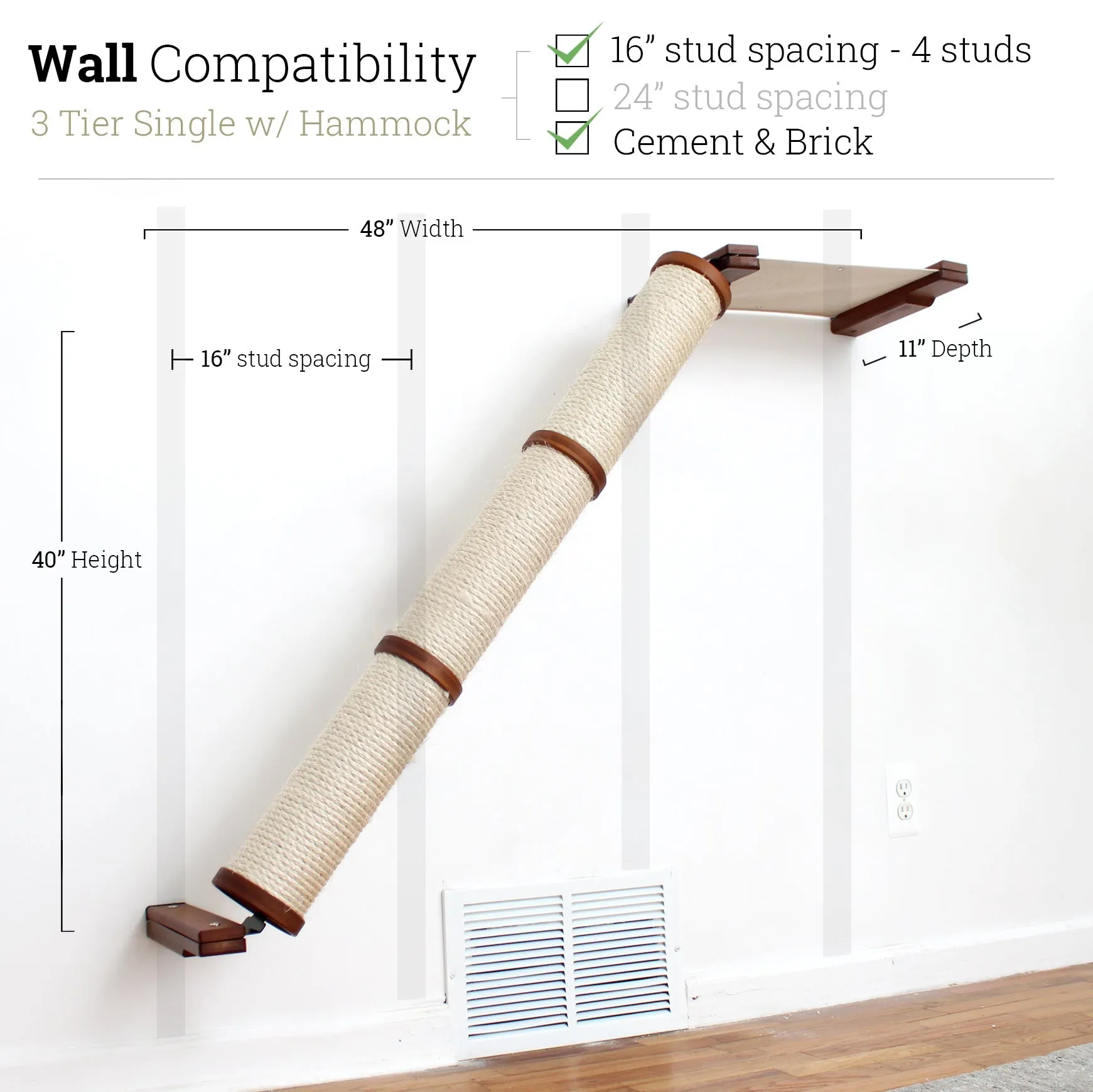Angled Cat Scratcher Ramp (Cat Wall Scratchers)
