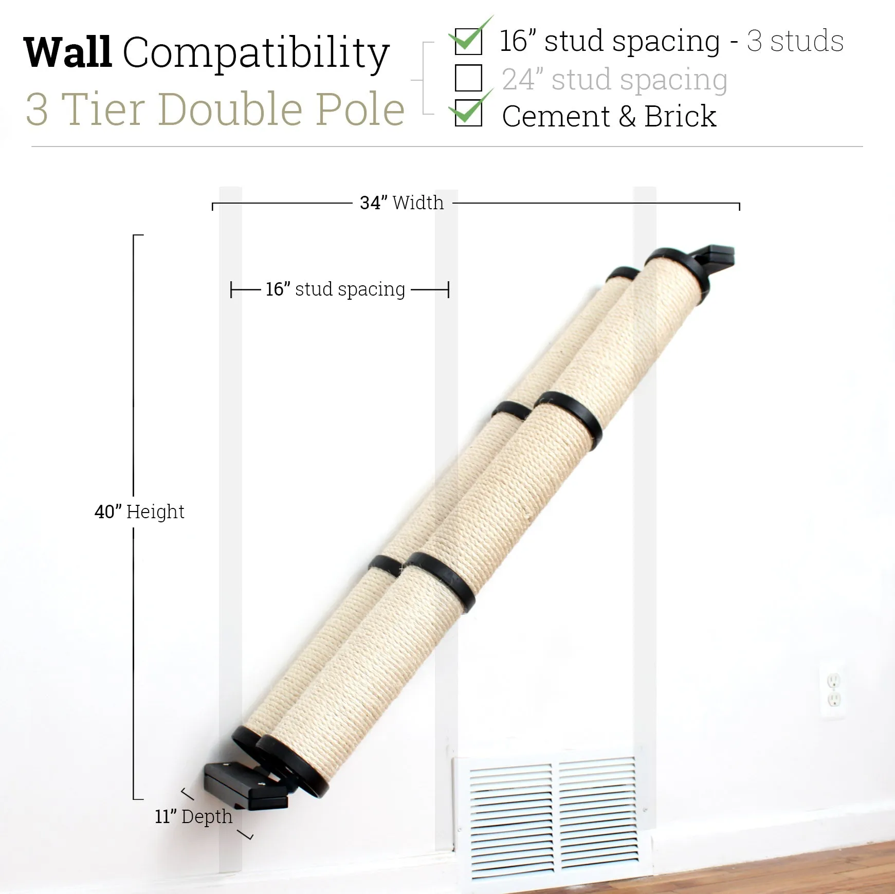 Angled Cat Scratcher Ramp (Cat Wall Scratchers)