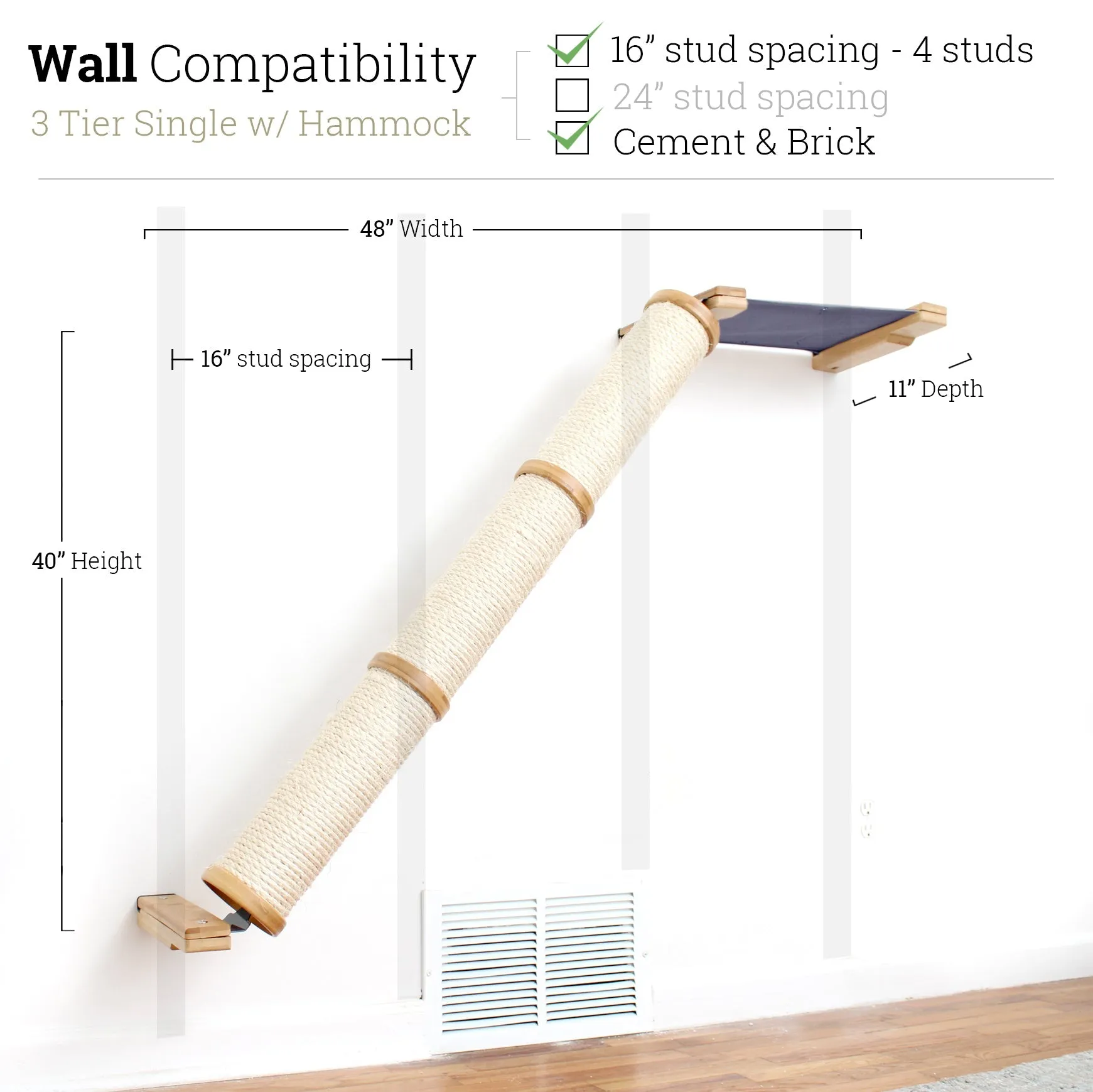 Angled Cat Scratcher Ramp (Cat Wall Scratchers)