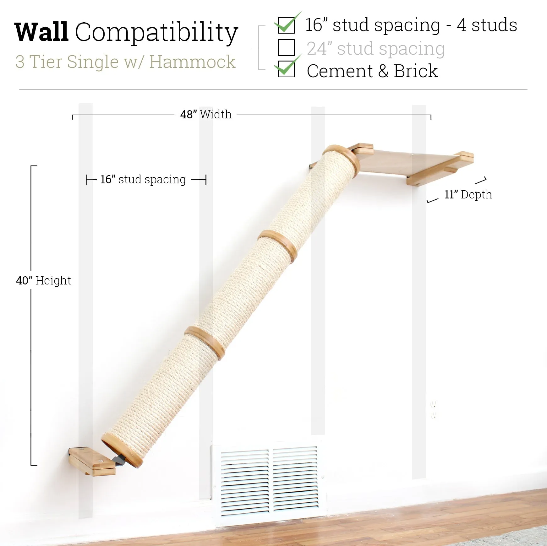 Angled Cat Scratcher Ramp (Cat Wall Scratchers)