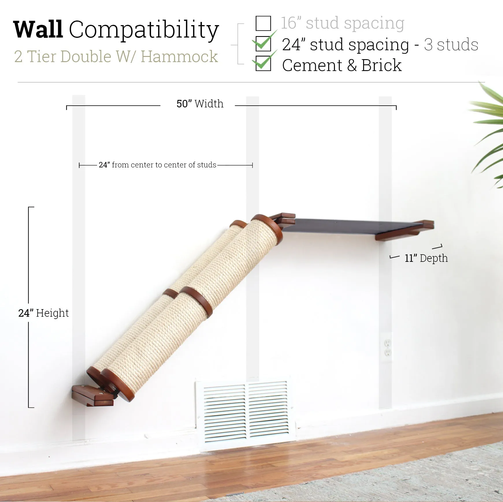 Angled Cat Scratcher Ramp (Cat Wall Scratchers)