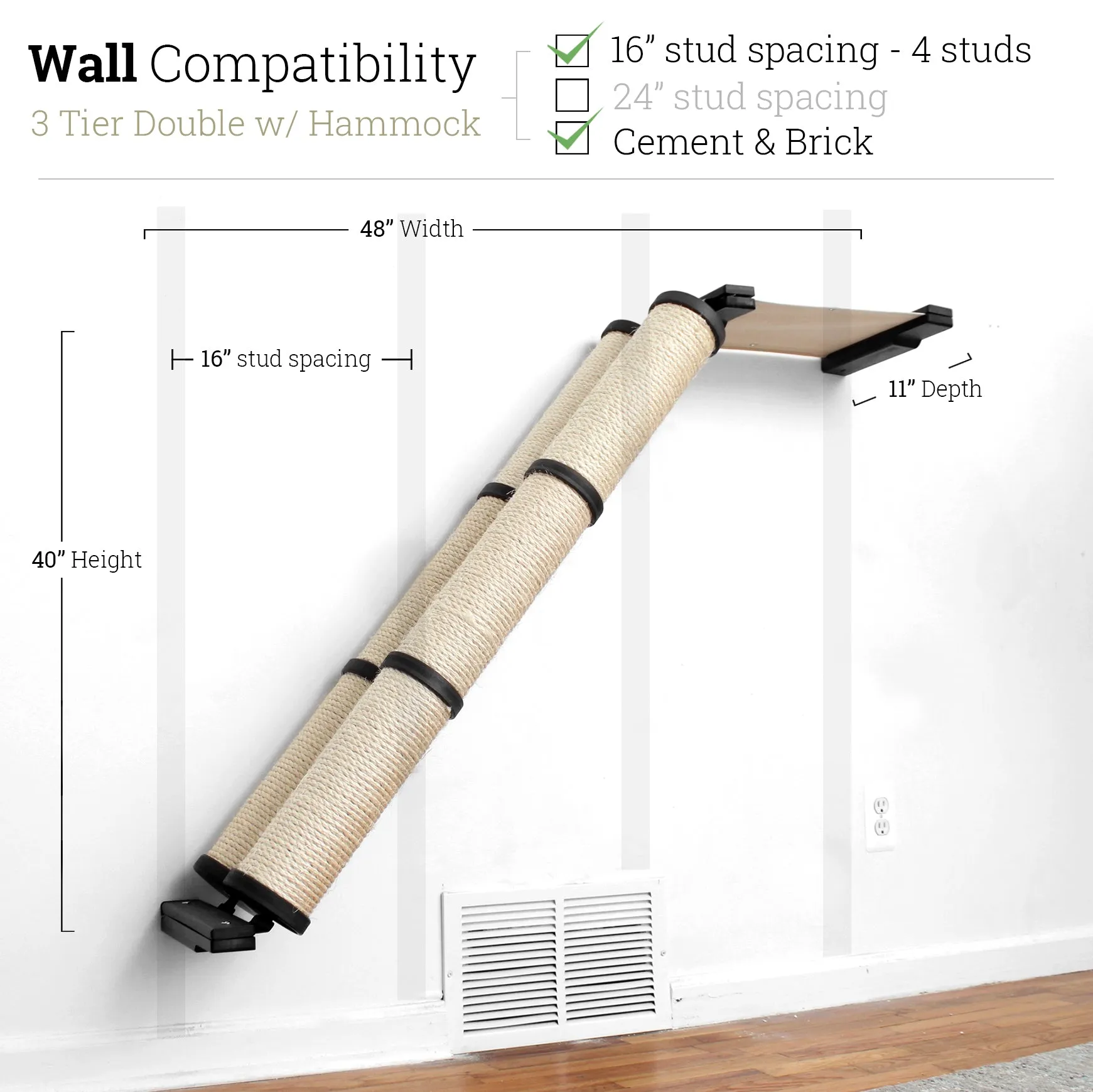 Angled Cat Scratcher Ramp (Cat Wall Scratchers)