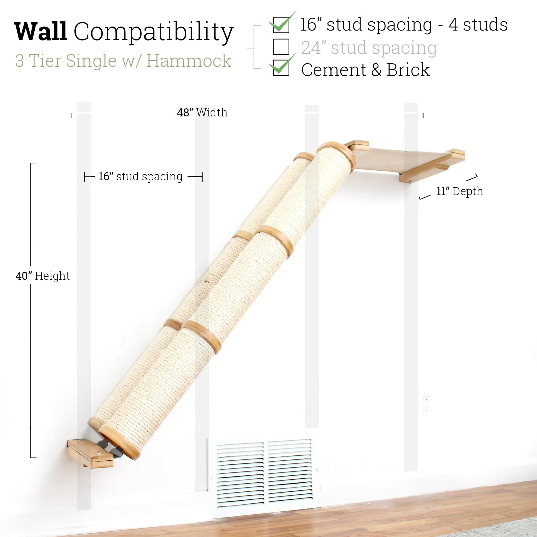 Angled Cat Scratcher Ramp (Cat Wall Scratchers)
