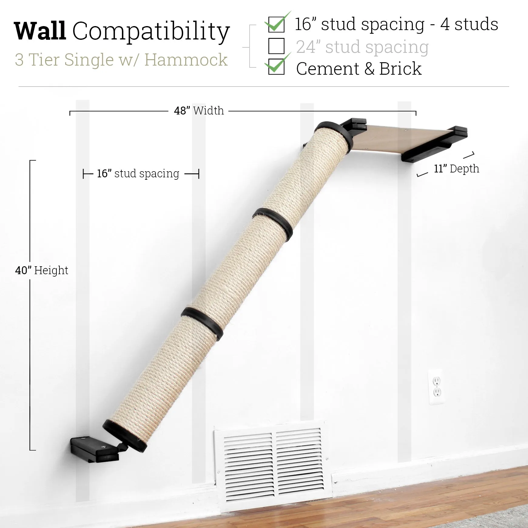 Angled Cat Scratcher Ramp (Cat Wall Scratchers)