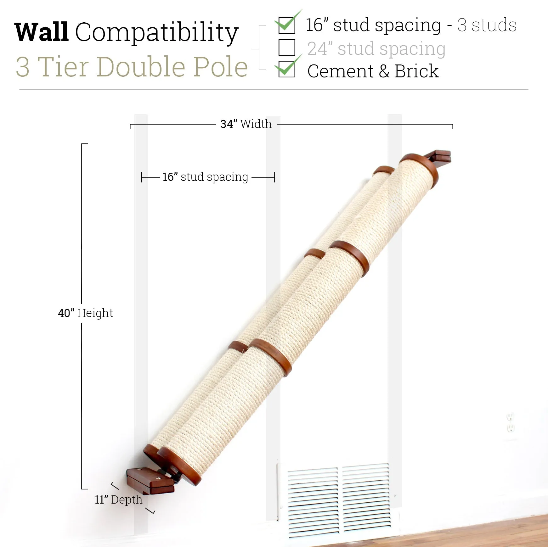 Angled Cat Scratcher Ramp (Cat Wall Scratchers)