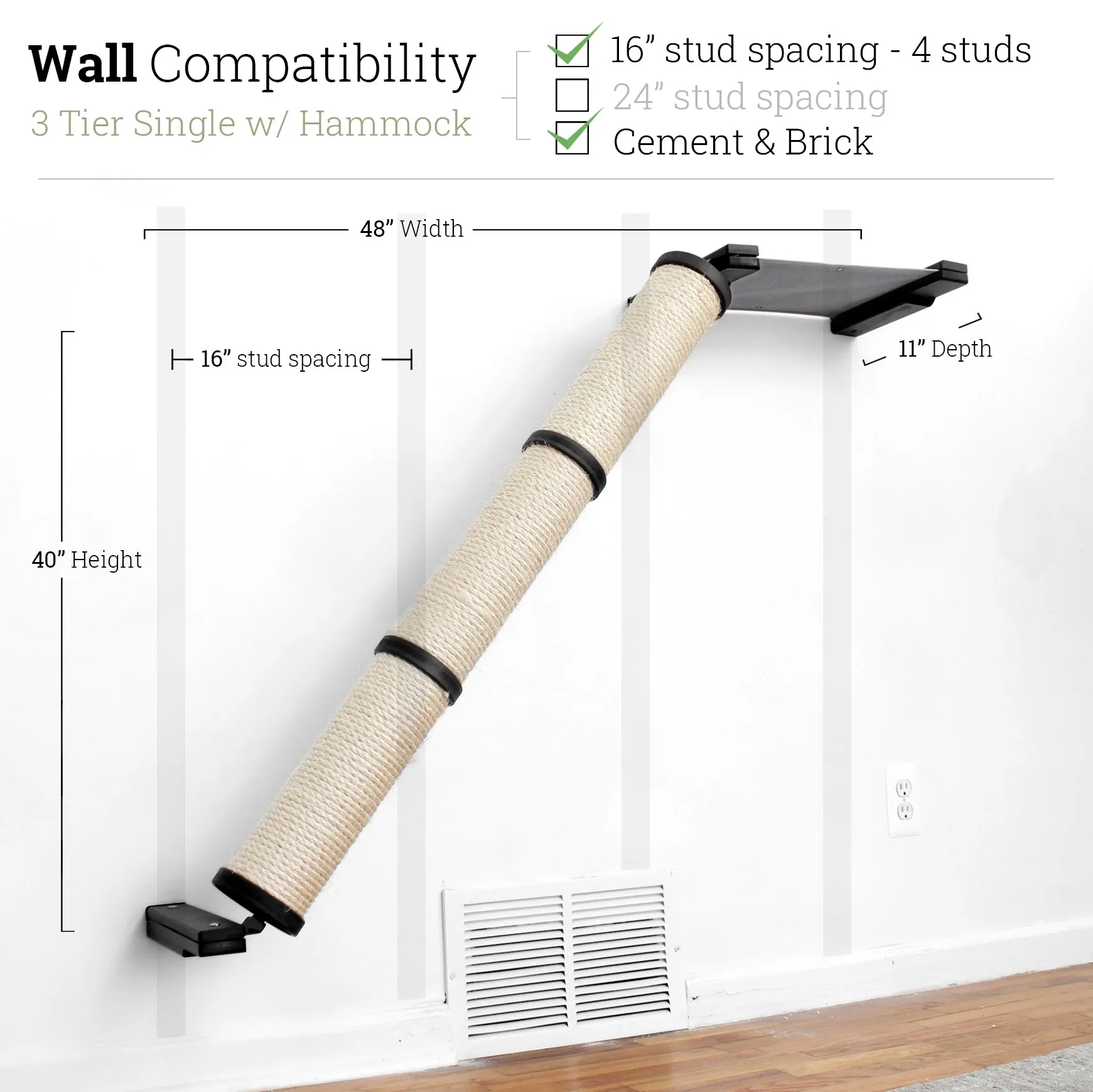 Angled Cat Scratcher Ramp (Cat Wall Scratchers)