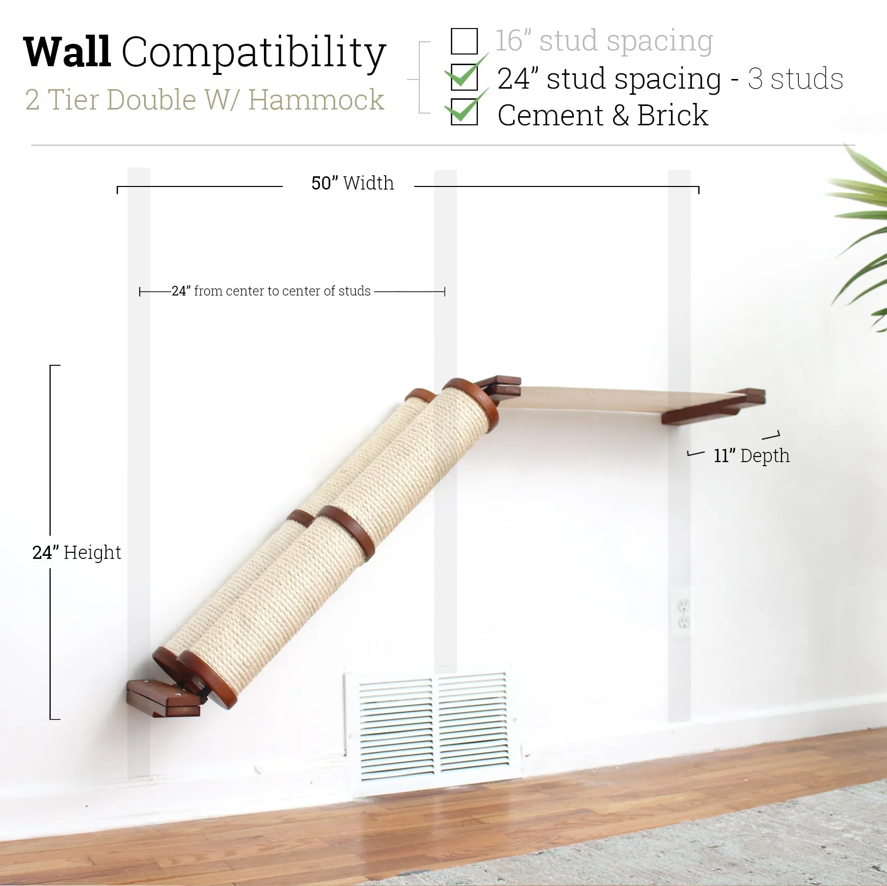 Angled Cat Scratcher Ramp (Cat Wall Scratchers)