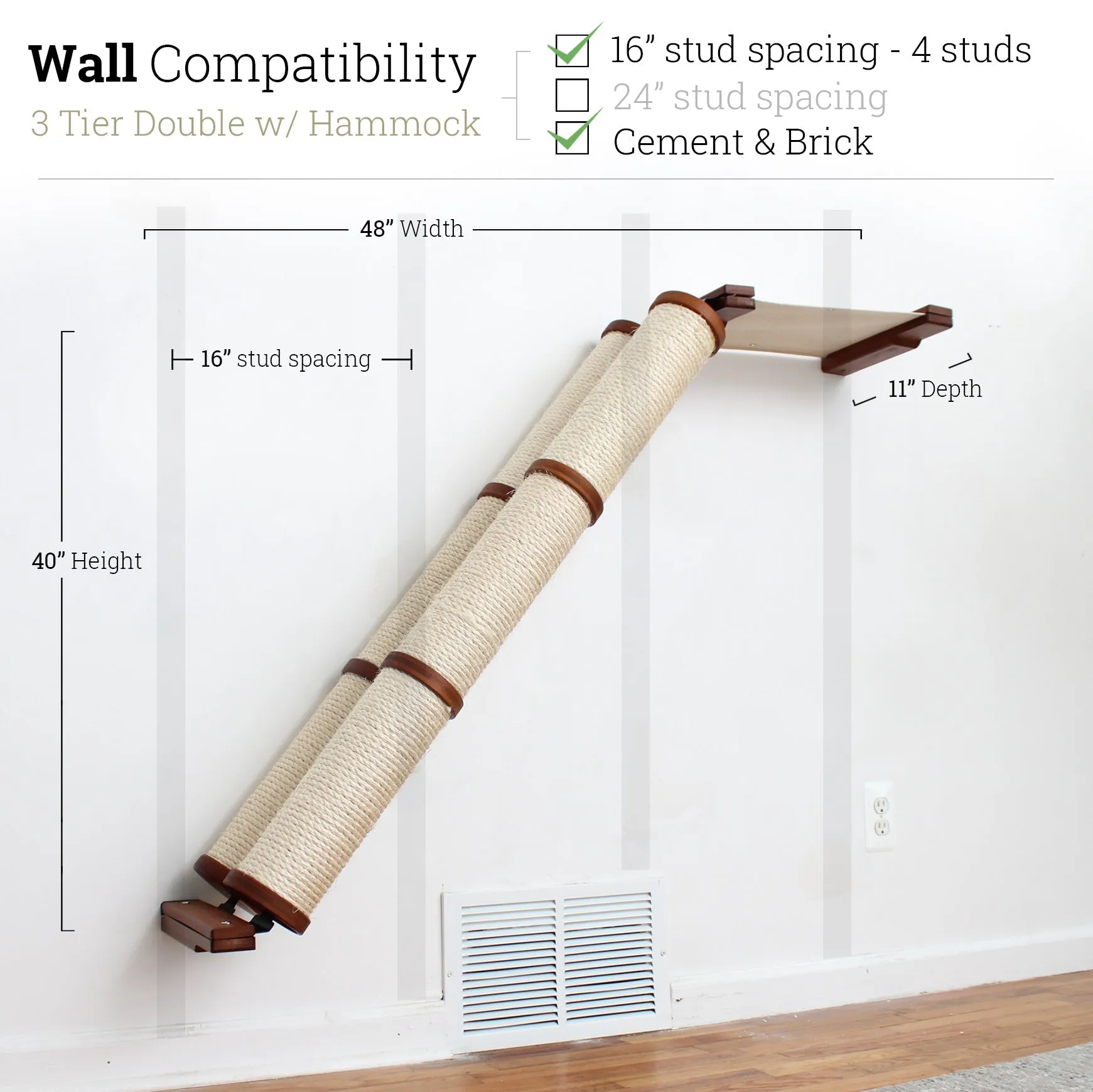 Angled Cat Scratcher Ramp (Cat Wall Scratchers)