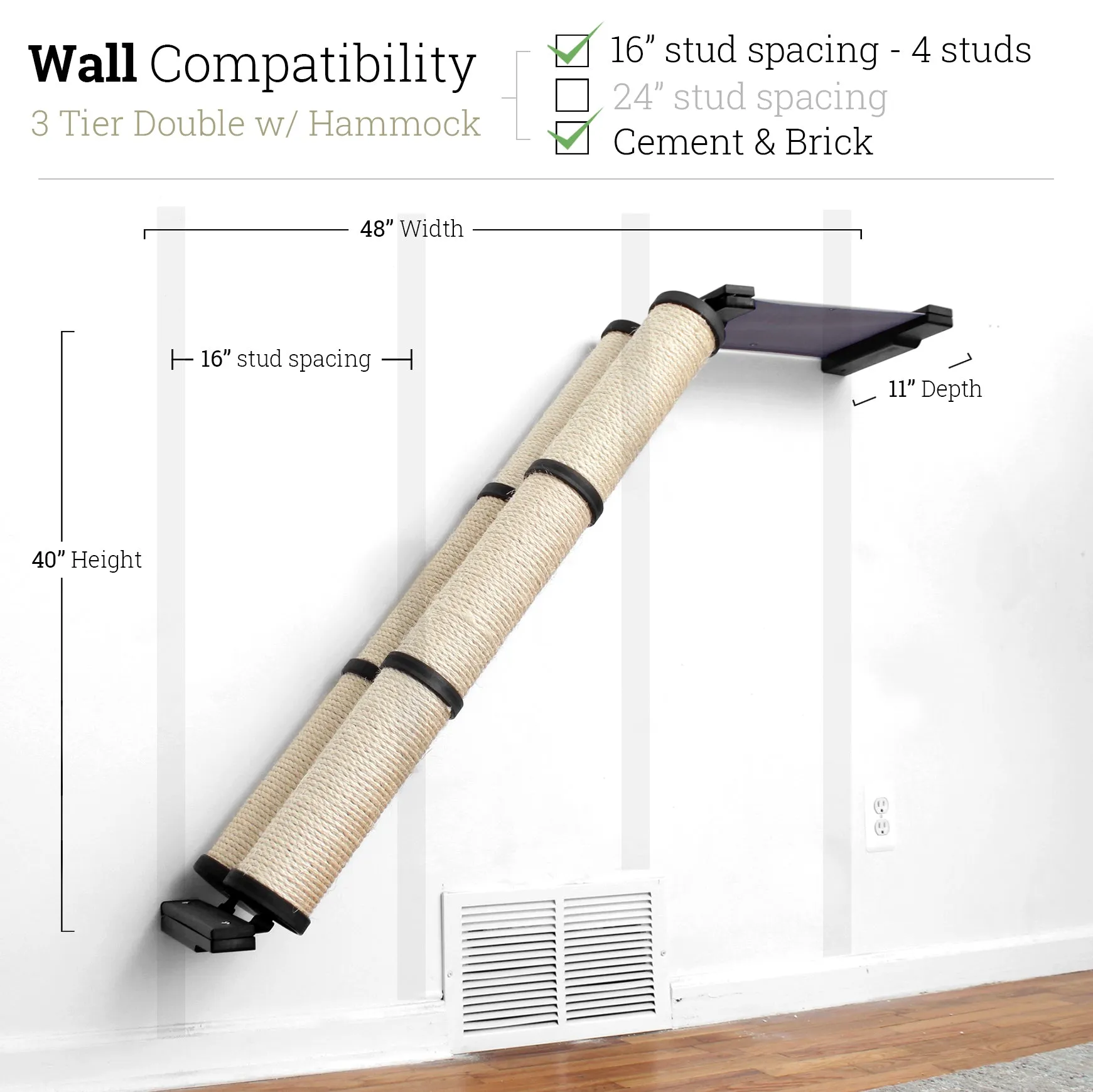 Angled Cat Scratcher Ramp (Cat Wall Scratchers)