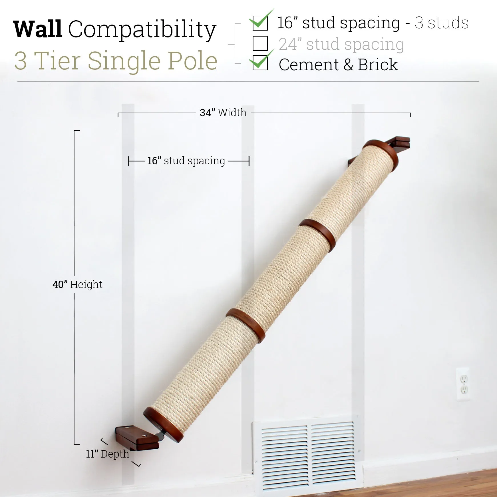 Angled Cat Scratcher Ramp (Cat Wall Scratchers)