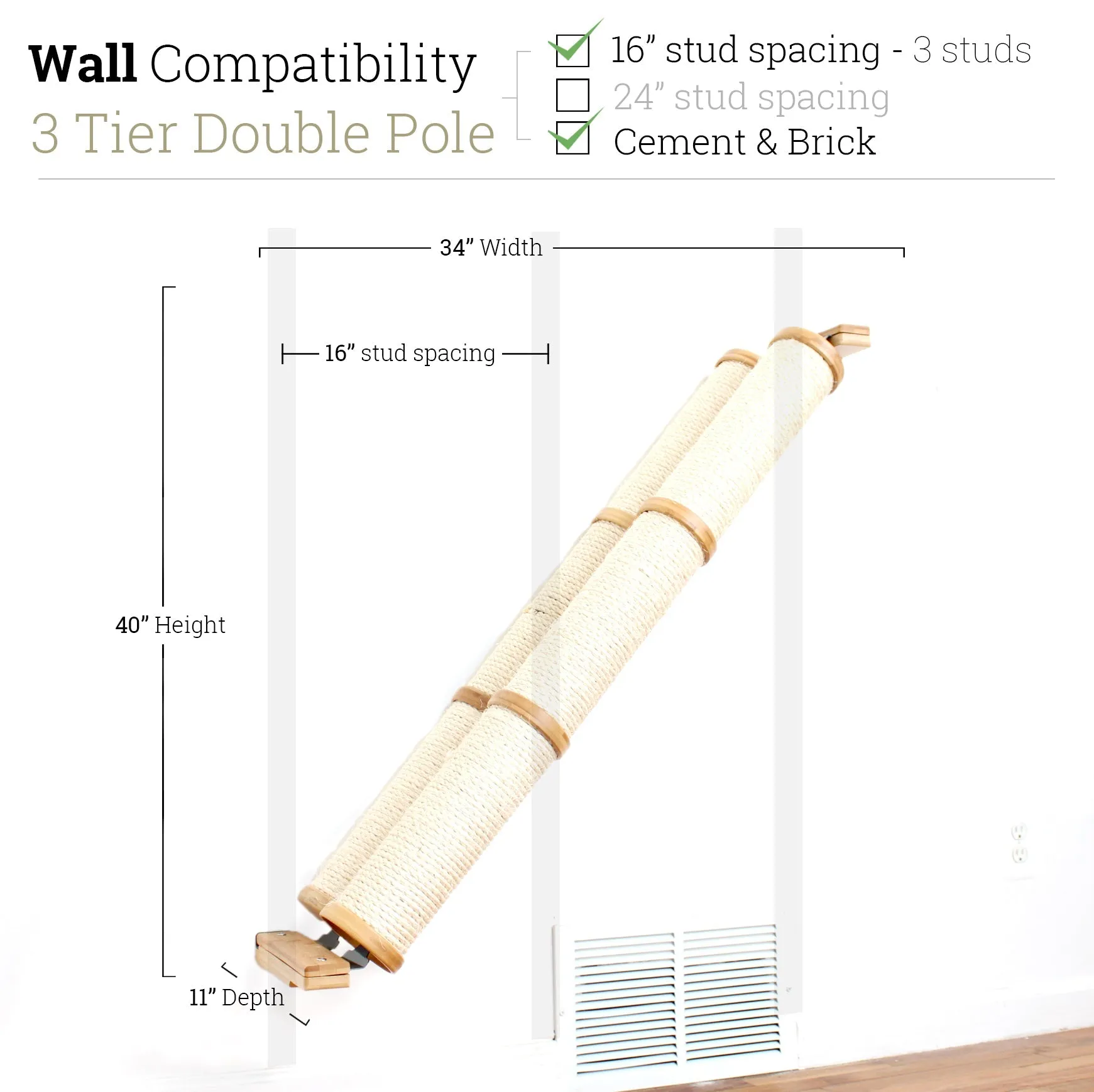 Angled Cat Scratcher Ramp (Cat Wall Scratchers)