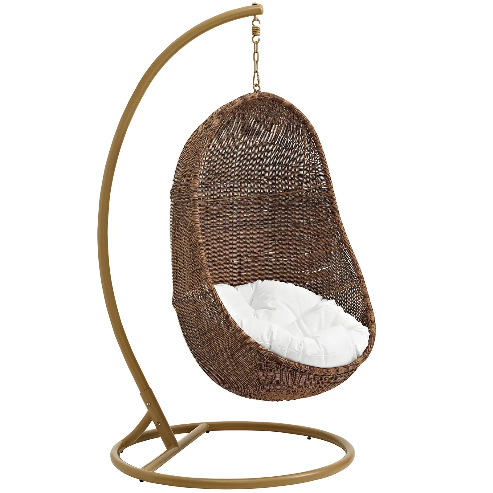 Bean Outdoor Patio Wood Swing Chair With Stand By Modway - EEI-2277