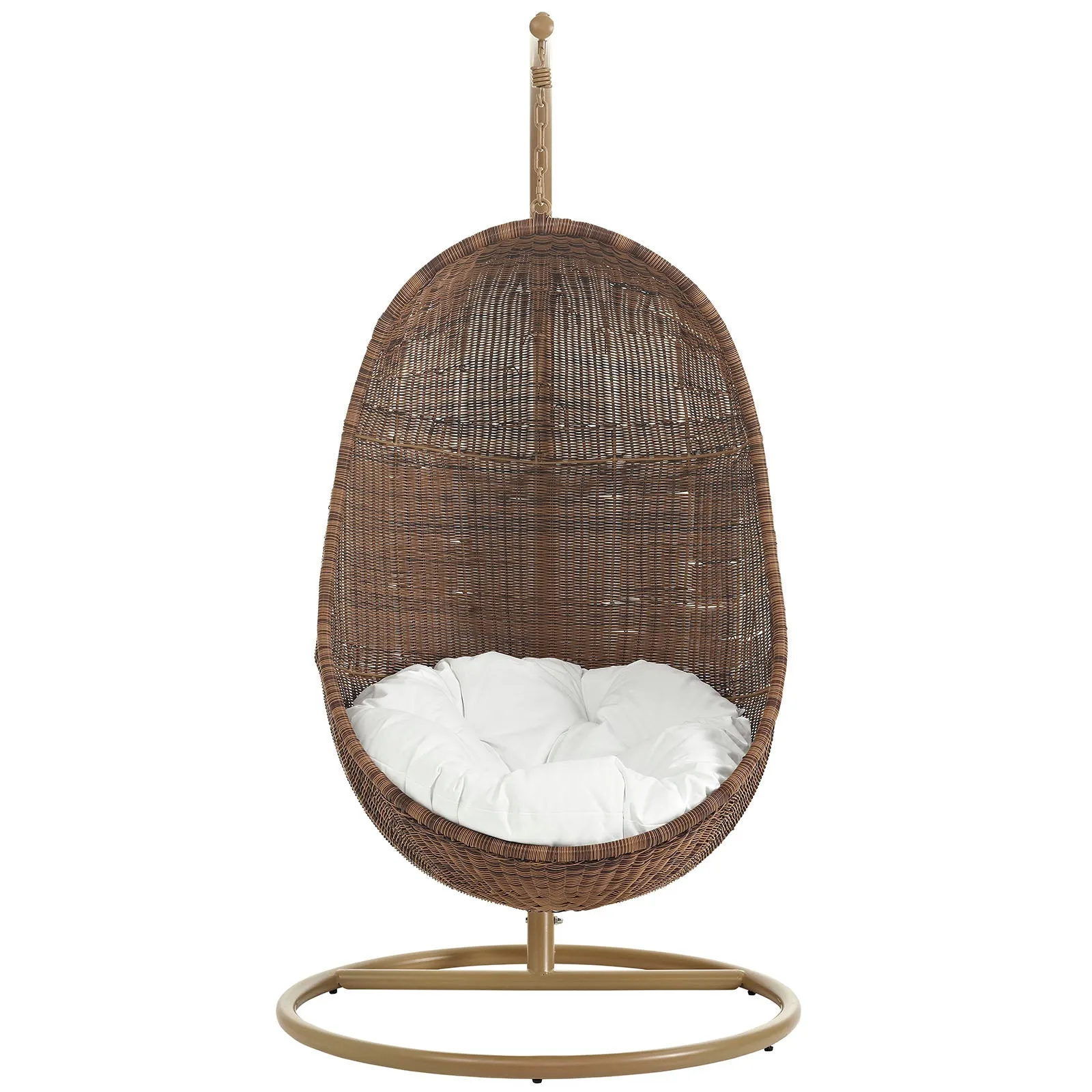 Bean Outdoor Patio Wood Swing Chair With Stand By Modway - EEI-2277