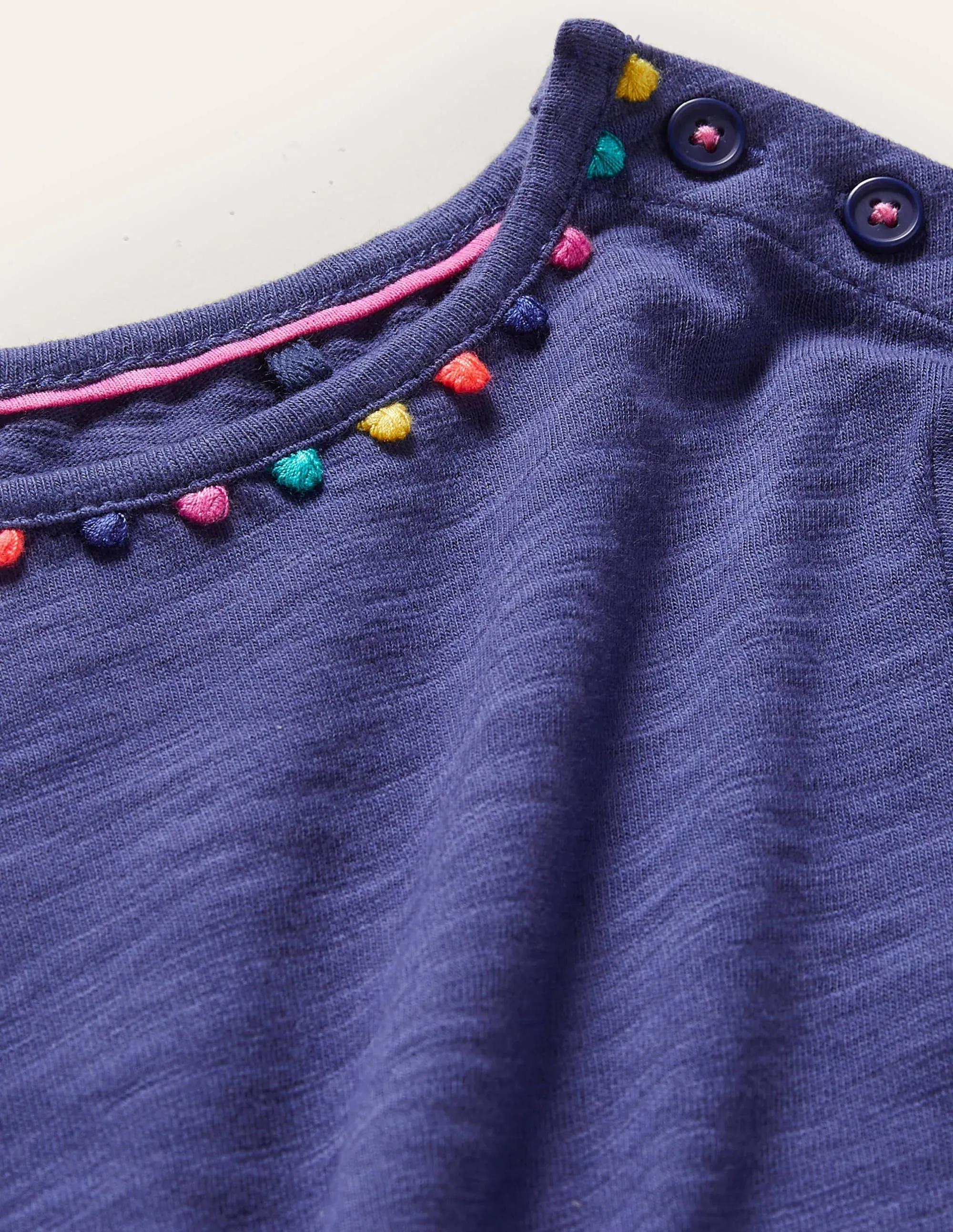 Charlie Pom Jersey Dress-Starboard Blue