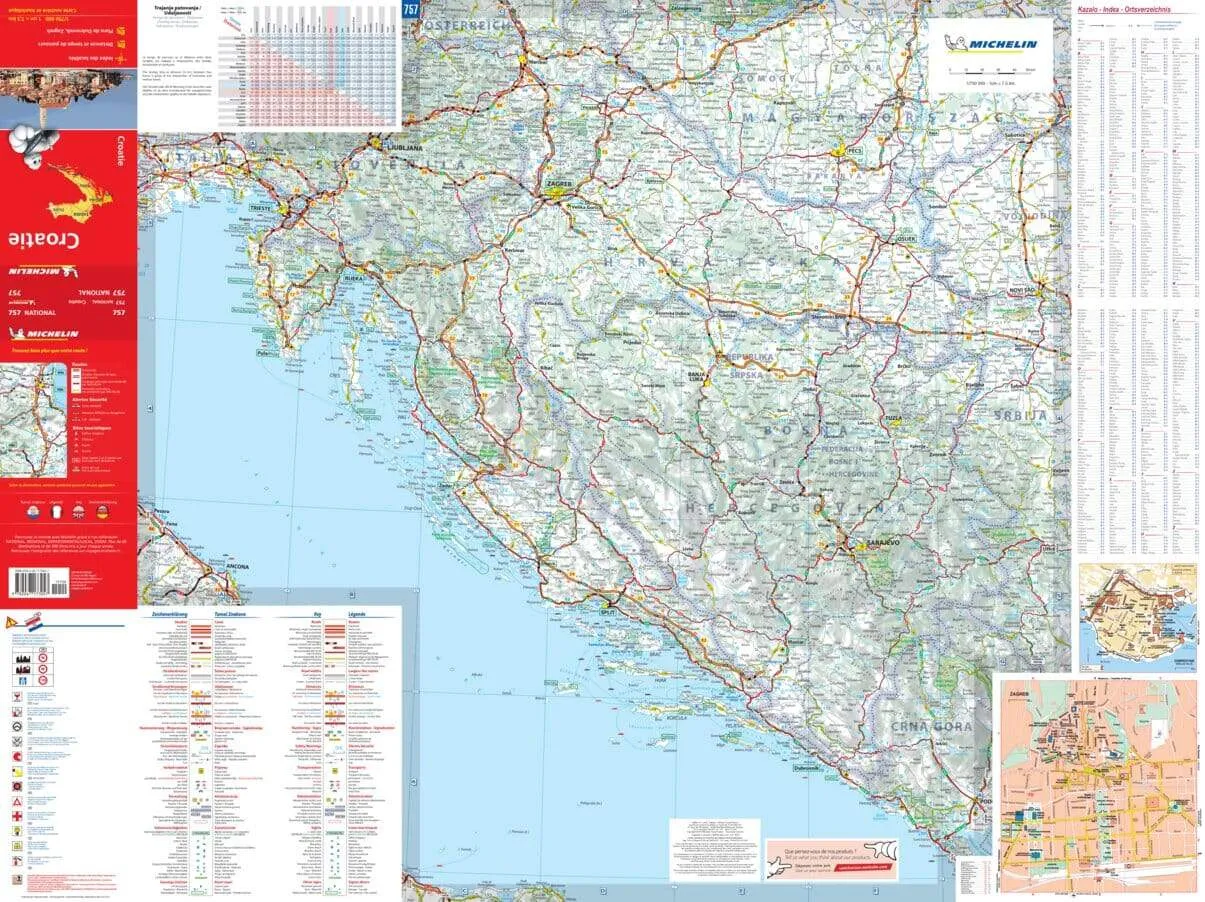 Croatia Road Map 757 by Michelin (2023)