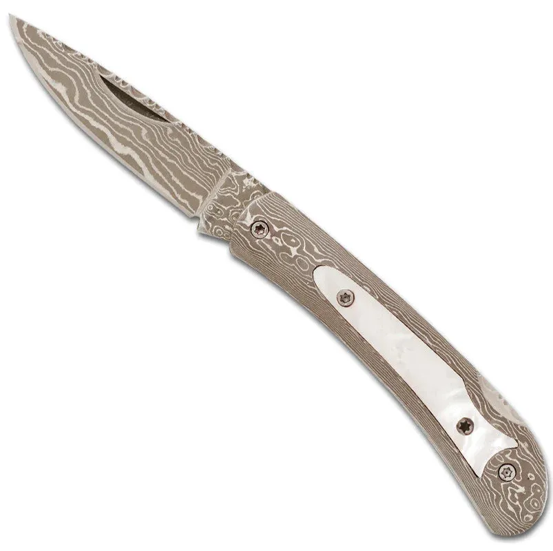 Damascus Steel Frame Pocketknife