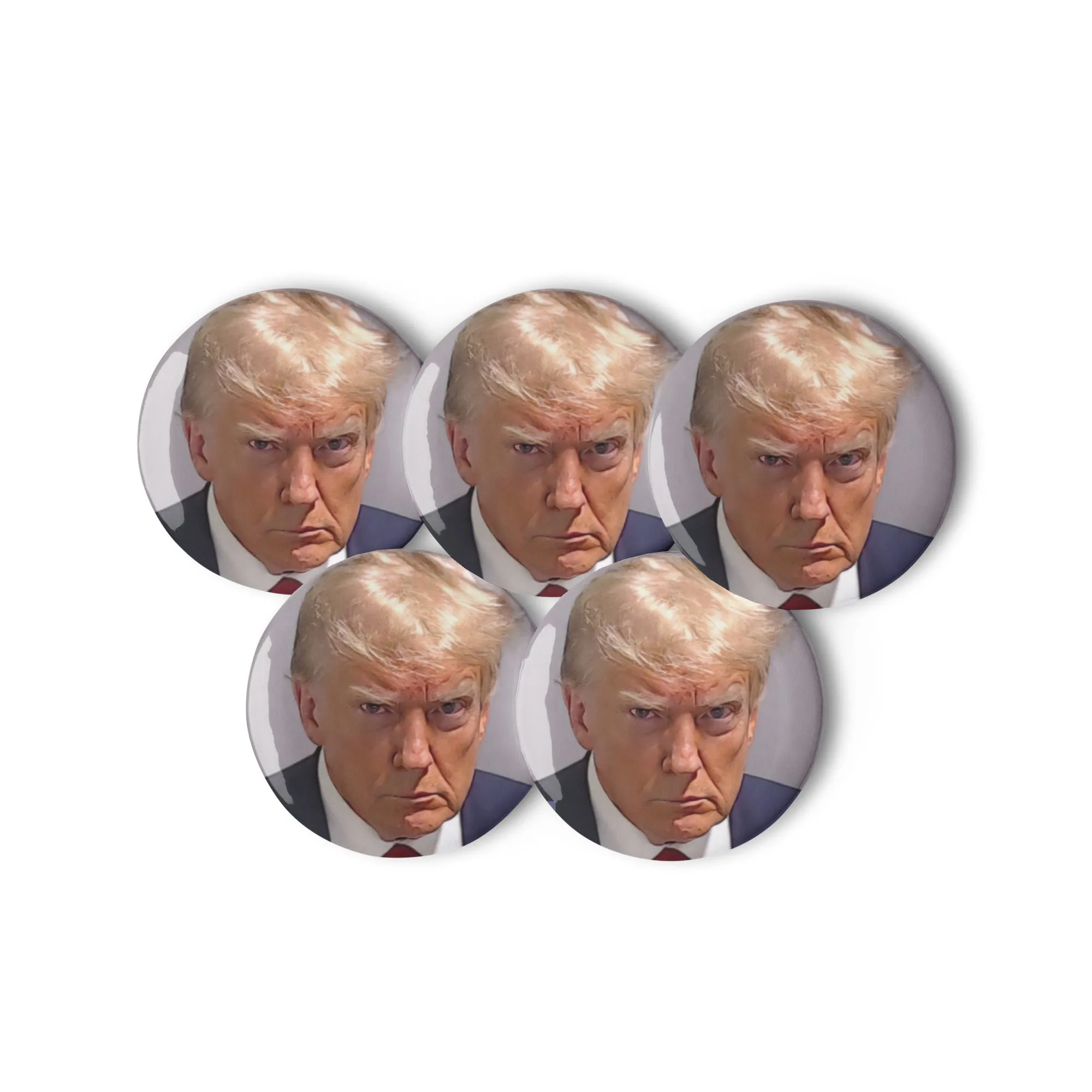 Donald Trump Mugshot 5 Packet Pinback Buttons
