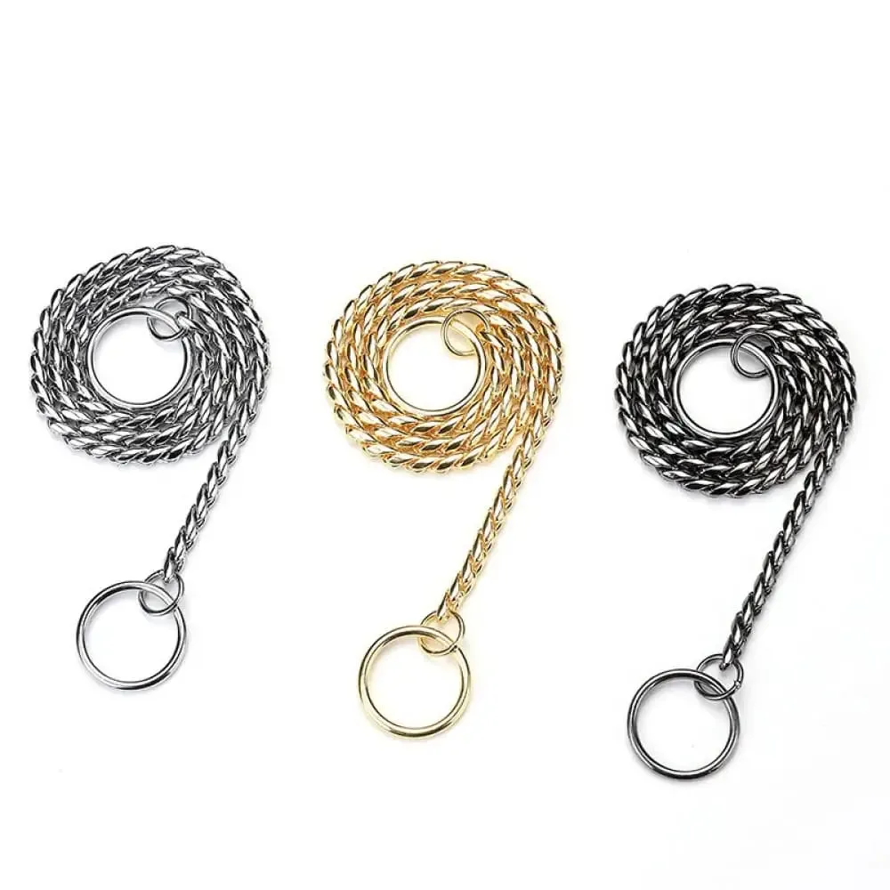 Durable Rustproof Metal Chain Pet Collar for Small Medium Large Dogs