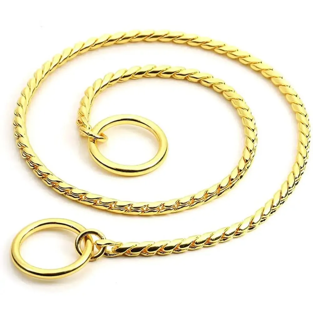 Durable Rustproof Metal Chain Pet Collar for Small Medium Large Dogs