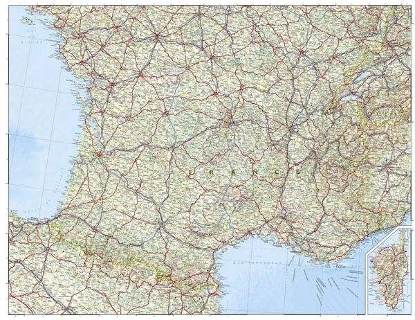 France Adventure Road Map by National Geographic (2011)