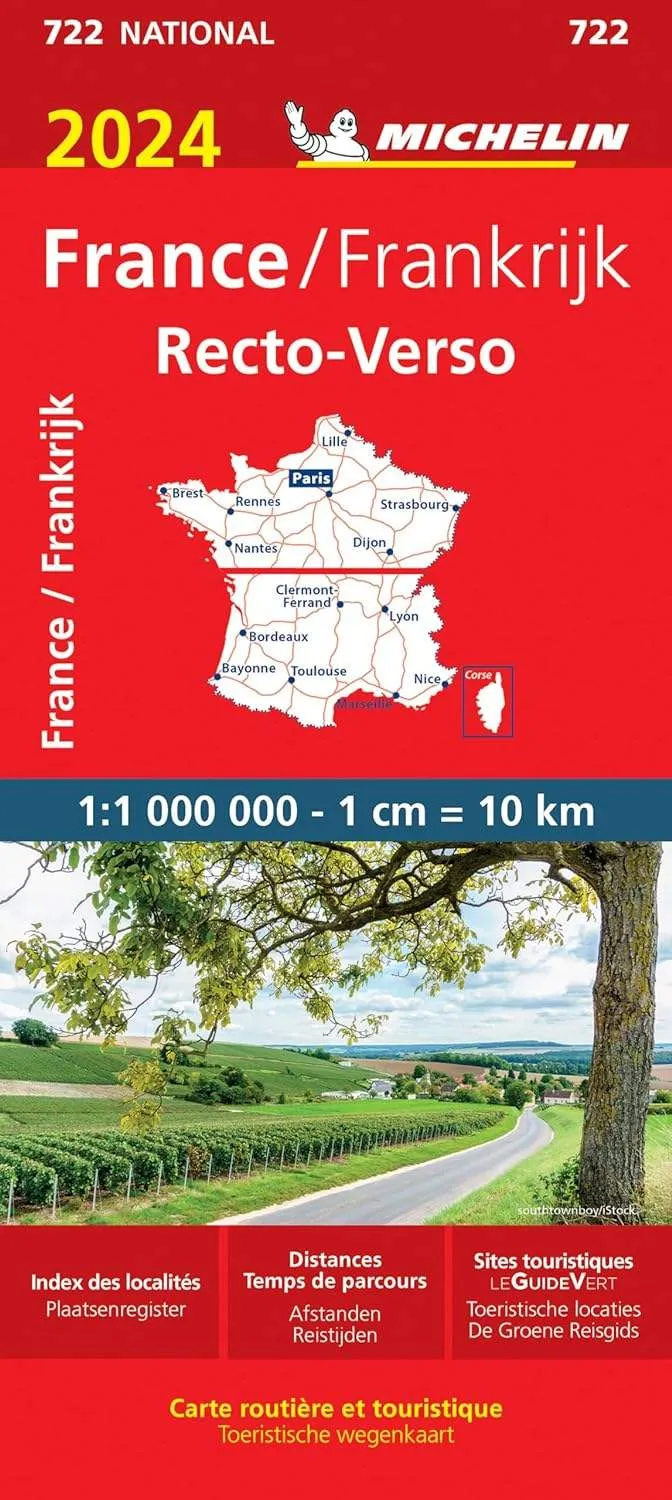 France Reversible Road Map 722 by Michelin (2024)