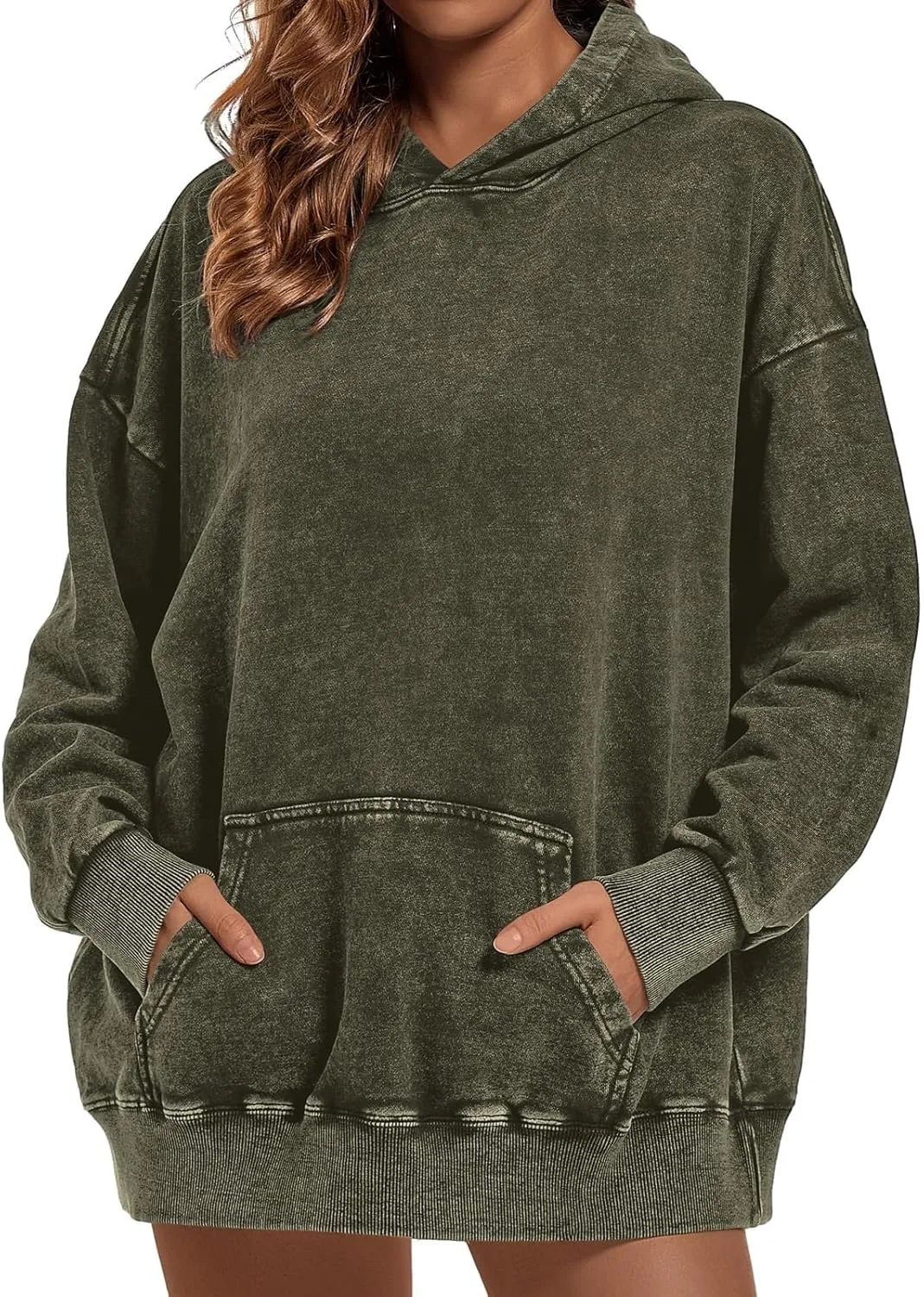 FZVYD Womens Hoodies Pullover Oversized Hoodie Cotton Hooded Couples Vintage 2024 Trendy Washed Streetwear Sweatshirt Tops