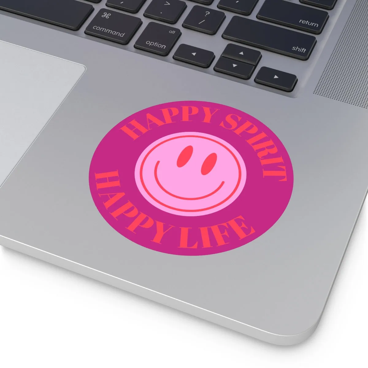Happy Spirit Happy Life Round Vinyl Stickers, UV Smiley Stickers, Smile Sticker, Tumblr Retro Smile, VSCO Girl, Computer, Skateboard, Bumper