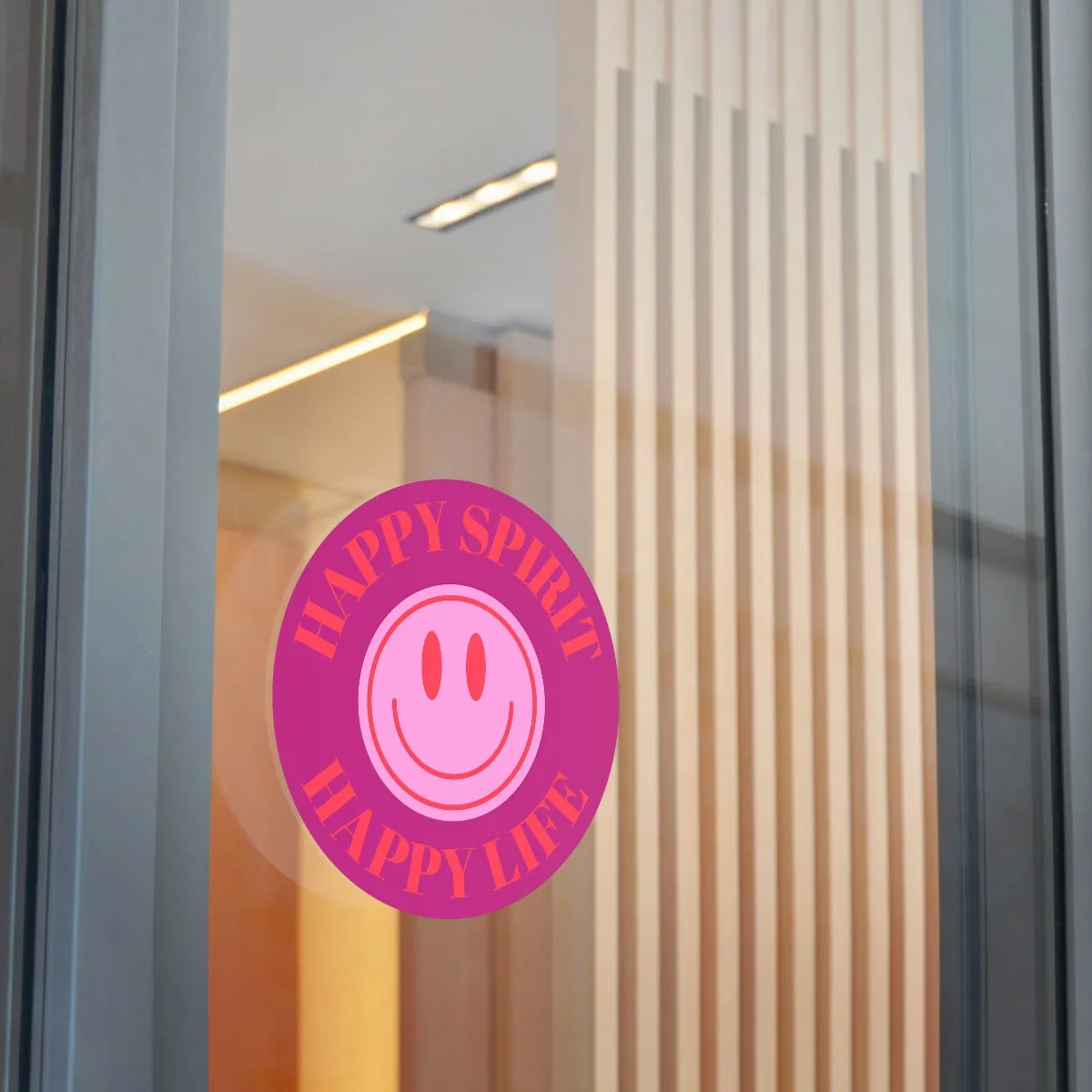 Happy Spirit Happy Life Round Vinyl Stickers, UV Smiley Stickers, Smile Sticker, Tumblr Retro Smile, VSCO Girl, Computer, Skateboard, Bumper