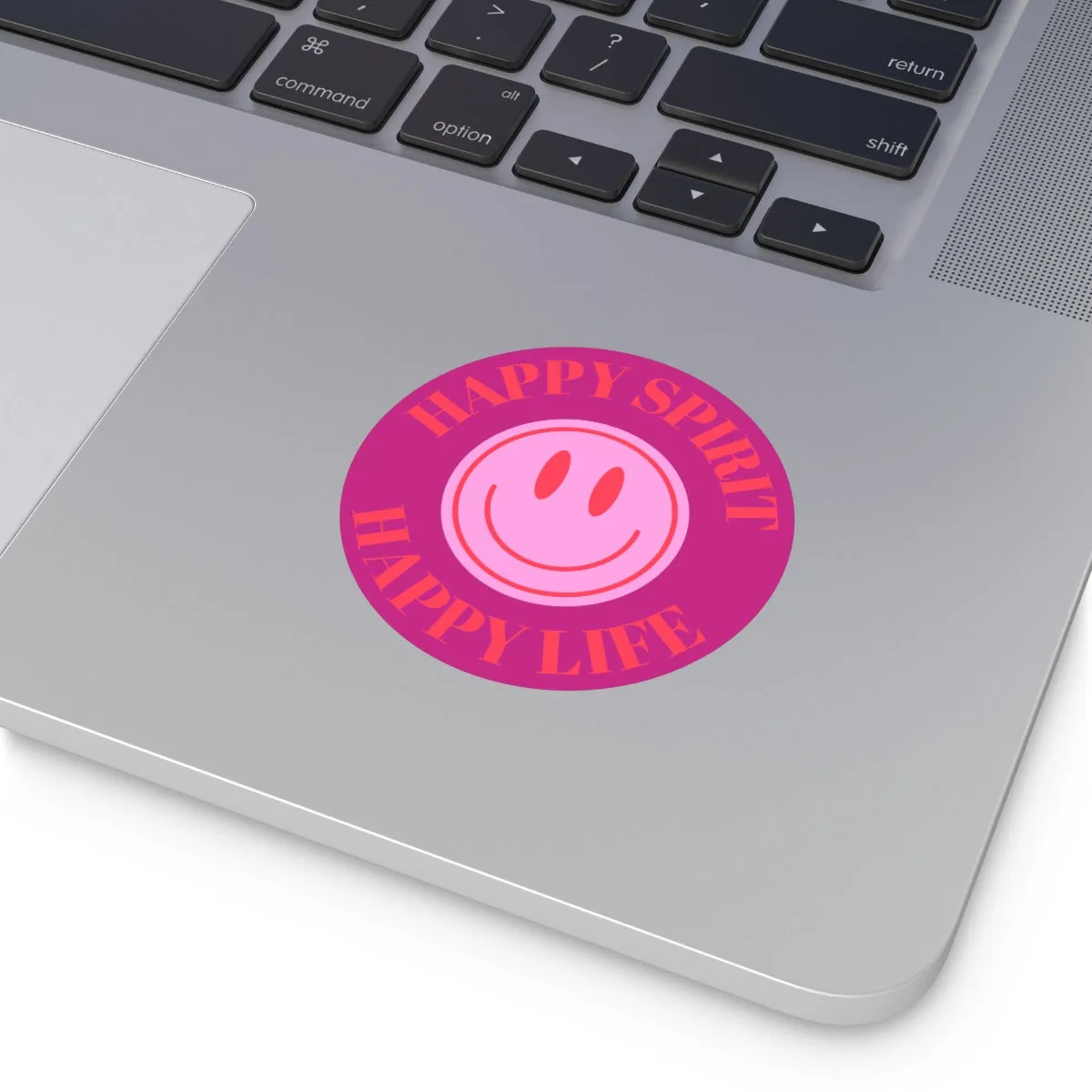 Happy Spirit Happy Life Round Vinyl Stickers, UV Smiley Stickers, Smile Sticker, Tumblr Retro Smile, VSCO Girl, Computer, Skateboard, Bumper