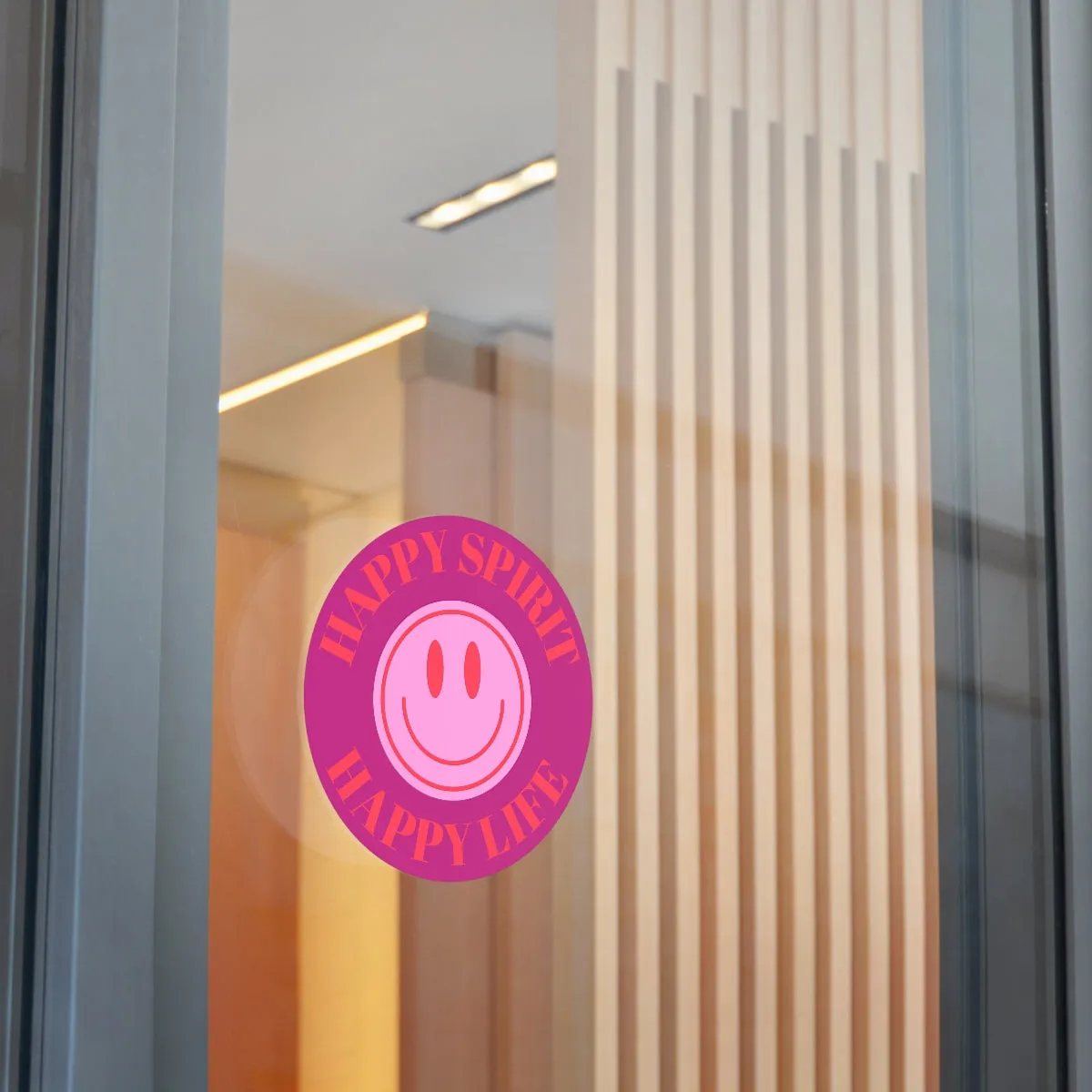 Happy Spirit Happy Life Round Vinyl Stickers, UV Smiley Stickers, Smile Sticker, Tumblr Retro Smile, VSCO Girl, Computer, Skateboard, Bumper